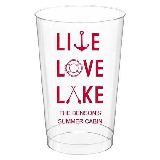 Live, Love, Lake Clear Plastic Cups